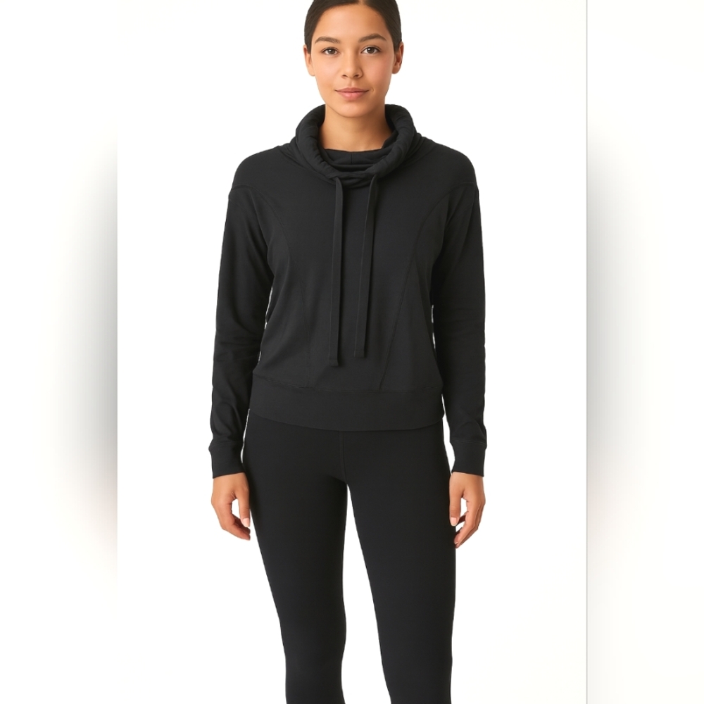 Athleta black cowl neck pullover Size MT